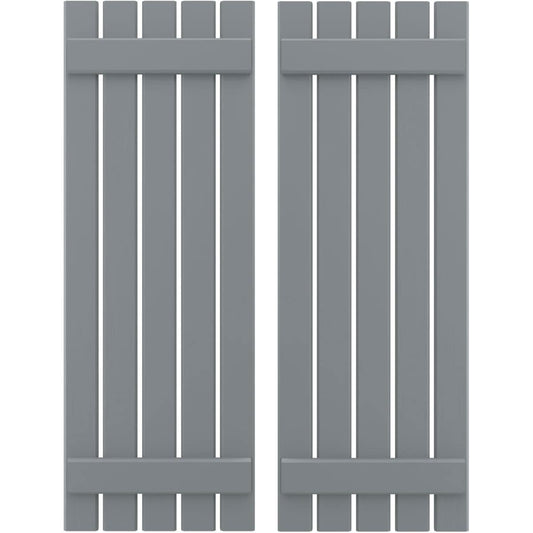 Ekena Millwork 19.5-in W x 70-in H Ocean Swell Board and batten Spaced with z-bar Wood Exterior Shutters ( 2 -Pack )