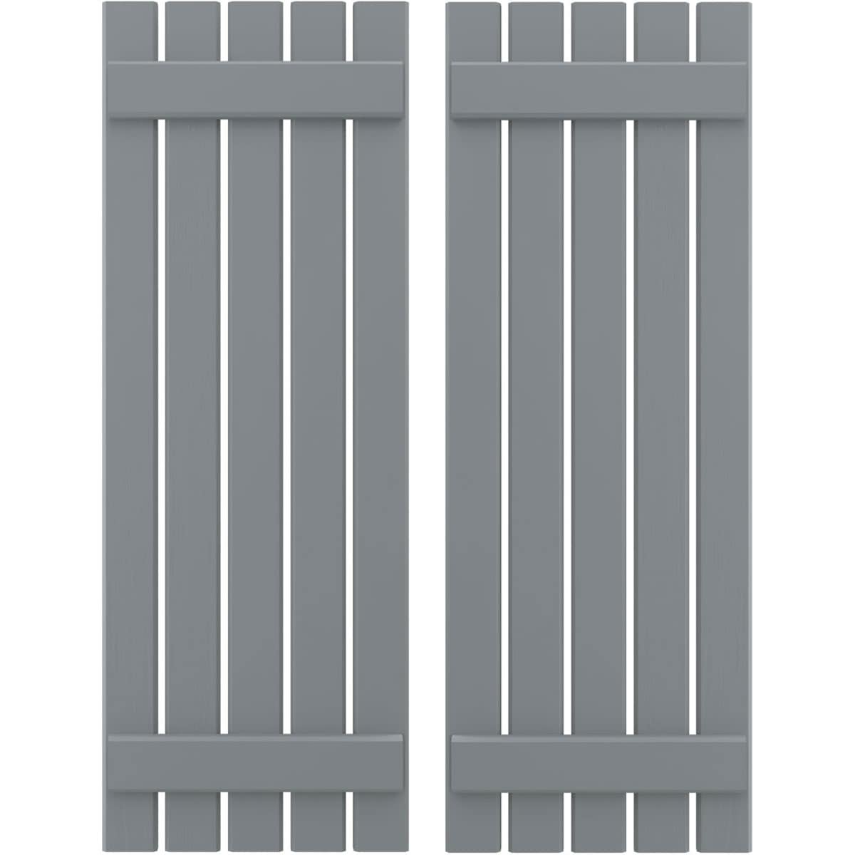 Ekena Millwork 19.5-in W x 74-in H Ocean Swell Board and batten Spaced Wood Exterior Shutters ( 2 -Pack )