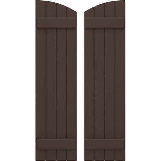 Ekena Millwork 14-in W x 76-in H Raisin Brown Paintable/Stainable Board and batten Spaced with z-bar Wood Exterior Shutters ( 2 -Pack )