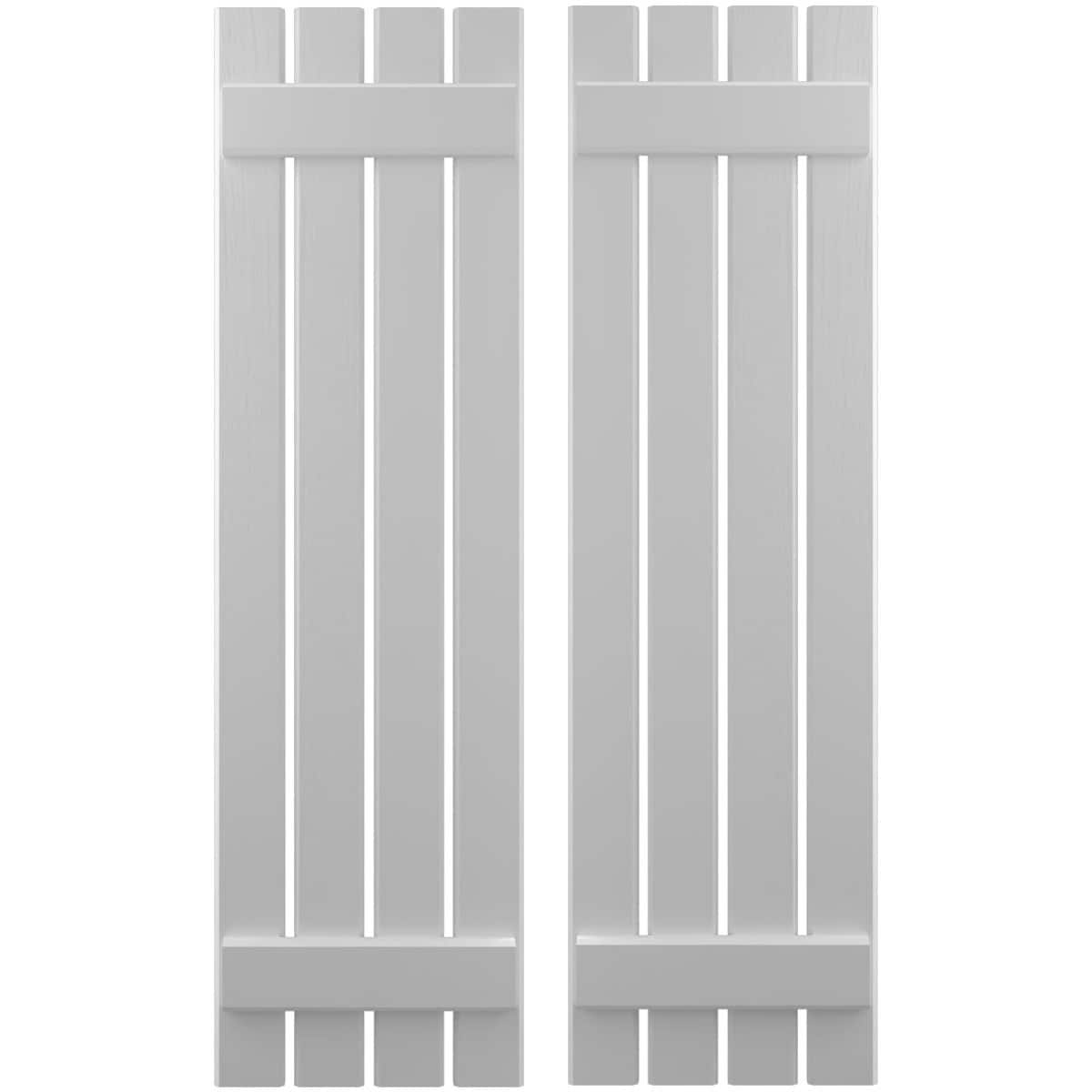 Ekena Millwork 15.5-in W x 78-in H Primed Paintable/Stainable Board and batten Z-bar Wood Exterior Shutters ( 2 -Pack )