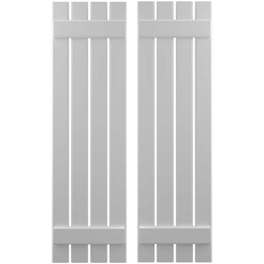 Ekena Millwork 15.5-in W x 78-in H Primed Paintable/Stainable Board and batten Z-bar Wood Exterior Shutters ( 2 -Pack )