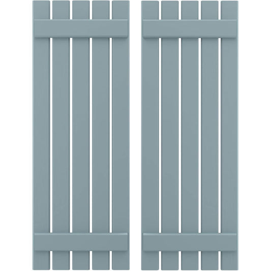 Ekena Millwork 19.5-in W x 64-in H Peaceful Blue Board and batten Wood Exterior Shutters ( 2 -Pack )