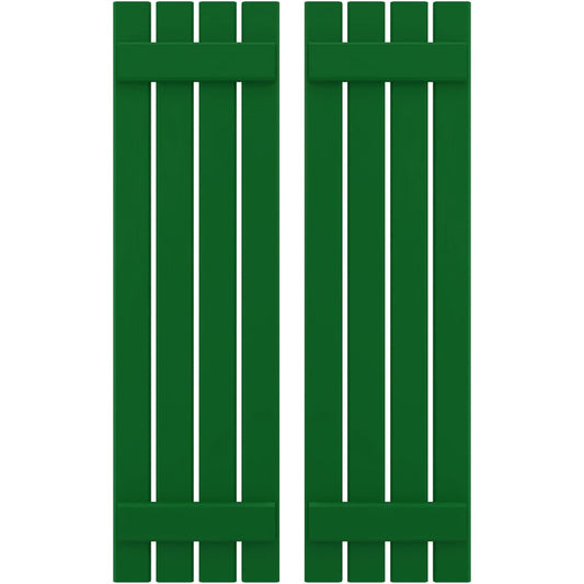 Ekena Millwork 15.5-in W x 82-in H Viridian Green Board and batten Wood Exterior Shutters ( 2 -Pack )