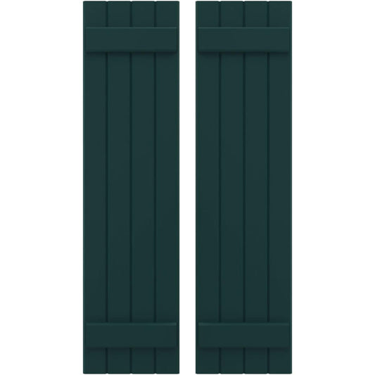 Ekena Millwork 14-in W x 54-in H Thermal Green Paintable/Stainable Board and batten Spaced with z-bar Wood Exterior Shutters ( 2 -Pack )