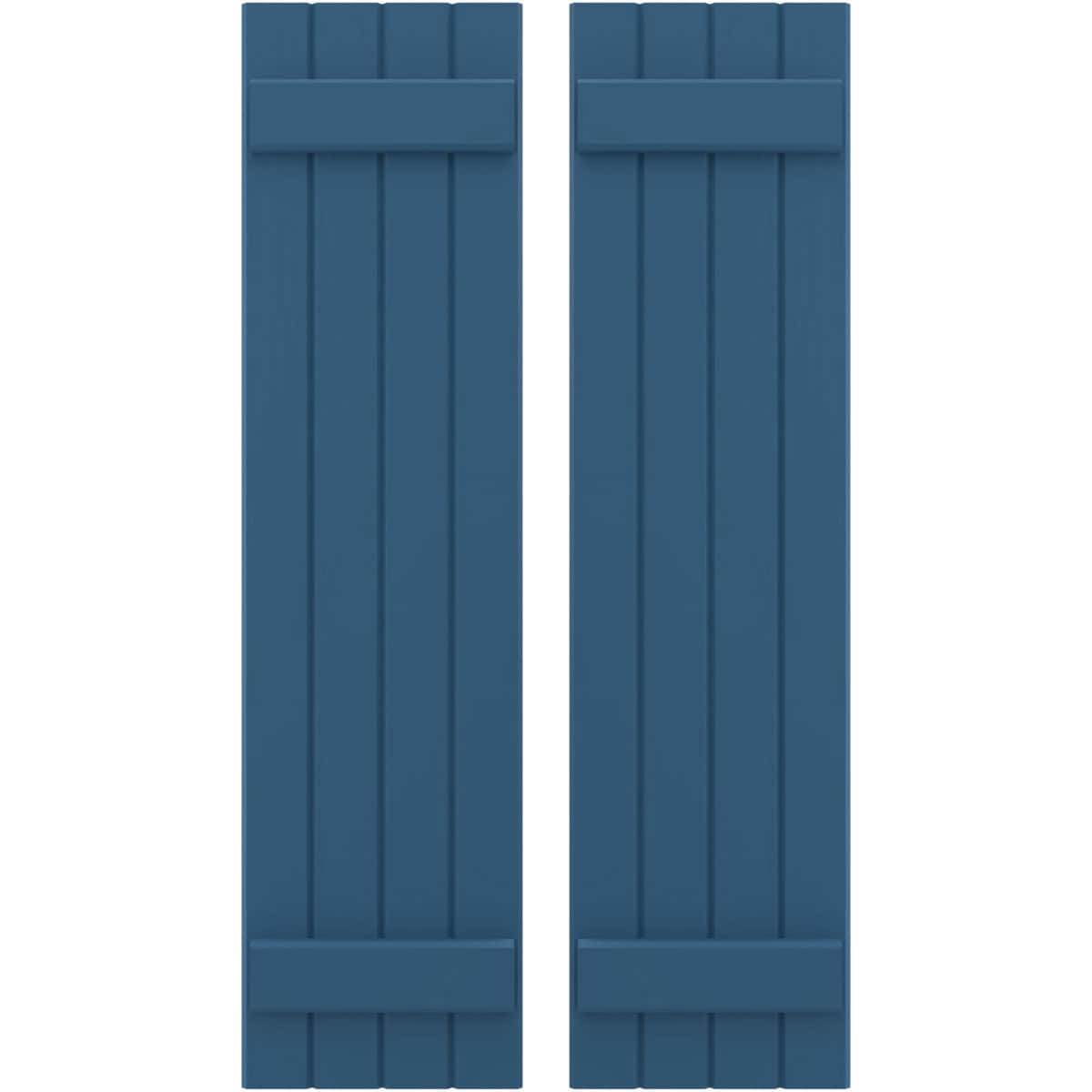 Ekena Millwork 14-in W x 45-in H Sojourn Blue Paintable/Stainable Board and batten Spaced Wood Exterior Shutters ( 2 -Pack )