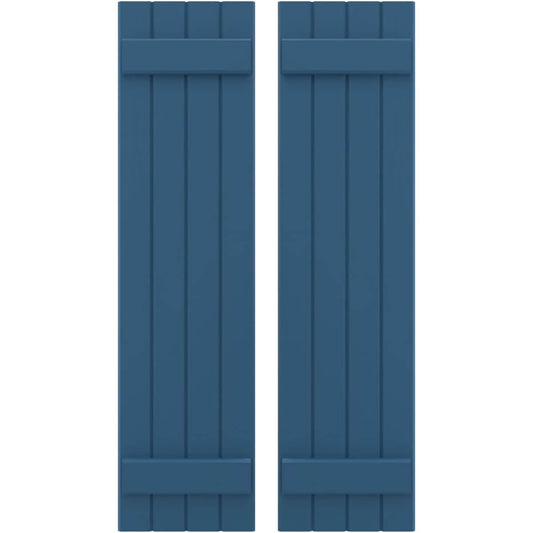 Ekena Millwork 14-in W x 60-in H Sojourn Blue Paintable/Stainable Board and batten Spaced Wood Exterior Shutters ( 2 -Pack )