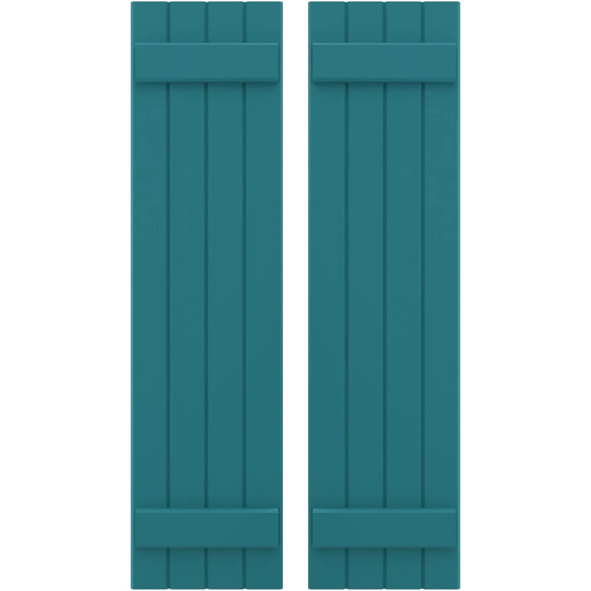 Ekena Millwork 14-in W x 58-in H Antigua Paintable/Stainable Board and batten Wood Exterior Shutters ( 2 -Pack )