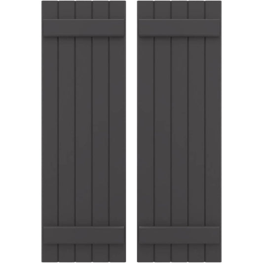 Ekena Millwork 17.5-in W x 53.0-in H Shadow Mountain Paintable/Stainable Board and batten Framed Wood Exterior Shutters ( 2 -Pack )