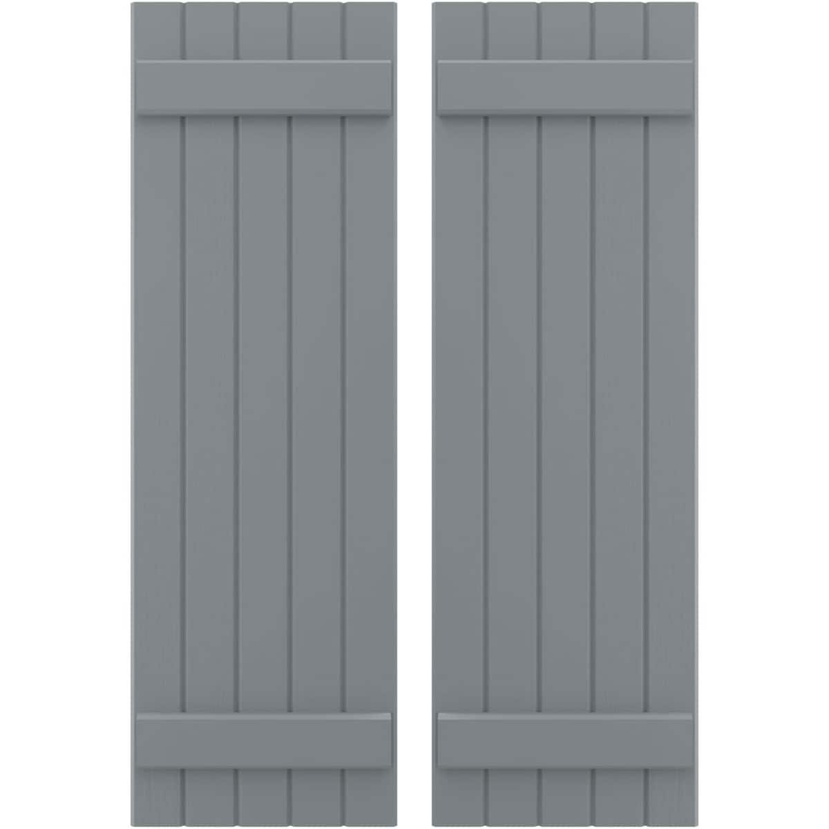 Ekena Millwork 17.5-in W x 67-in H Ocean Swell Paintable/Stainable Board and batten Spaced Wood Exterior Shutters ( 2 -Pack )
