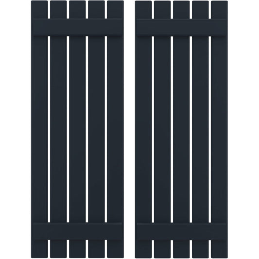 Ekena Millwork 19.5-in W x 72-in H Starless Night Blue Board and batten Framed Wood Exterior Shutters ( 2 -Pack )