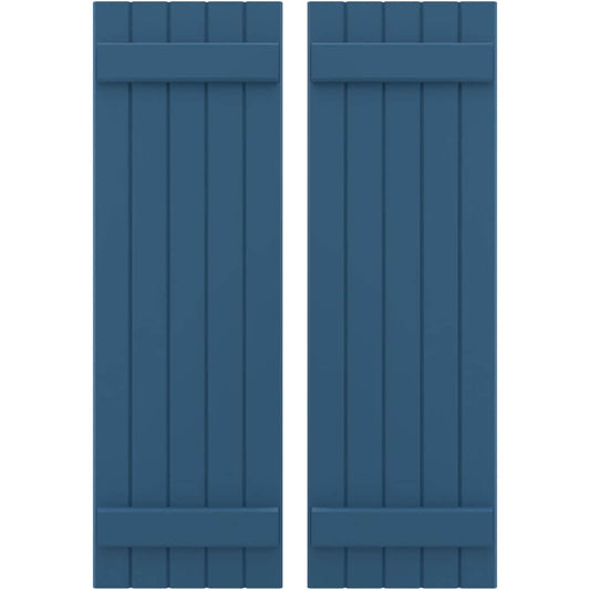 Ekena Millwork 17.5-in W x 64-in H Sojourn Blue Paintable/Stainable Board and batten Wood Exterior Shutters ( 2 -Pack )