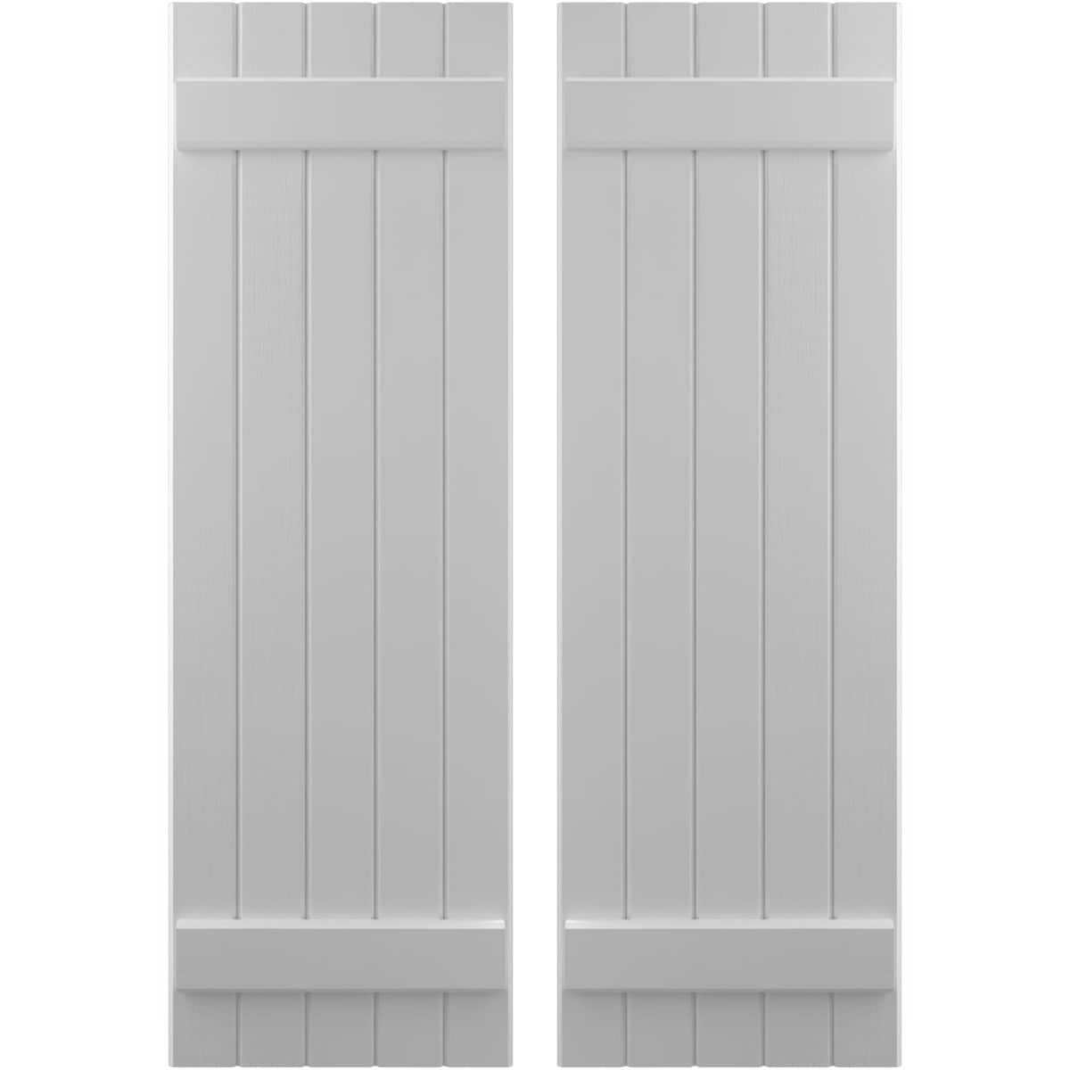 Ekena Millwork 17.5-in W x 56-in H Primed Paintable/Stainable Board and batten Spaced with z-bar Wood Exterior Shutters ( 2 -Pack )