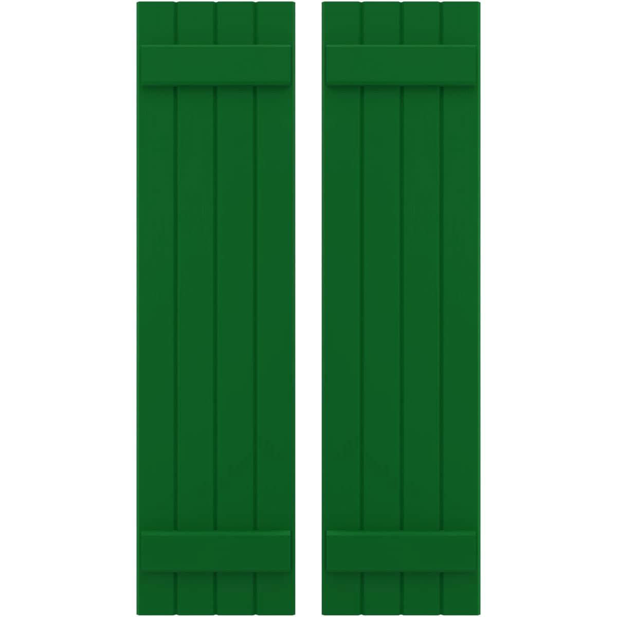Ekena Millwork 14-in W x 51-in H Viridian Green Paintable/Stainable Board and batten Spaced with z-bar Wood Exterior Shutters ( 2 -Pack )