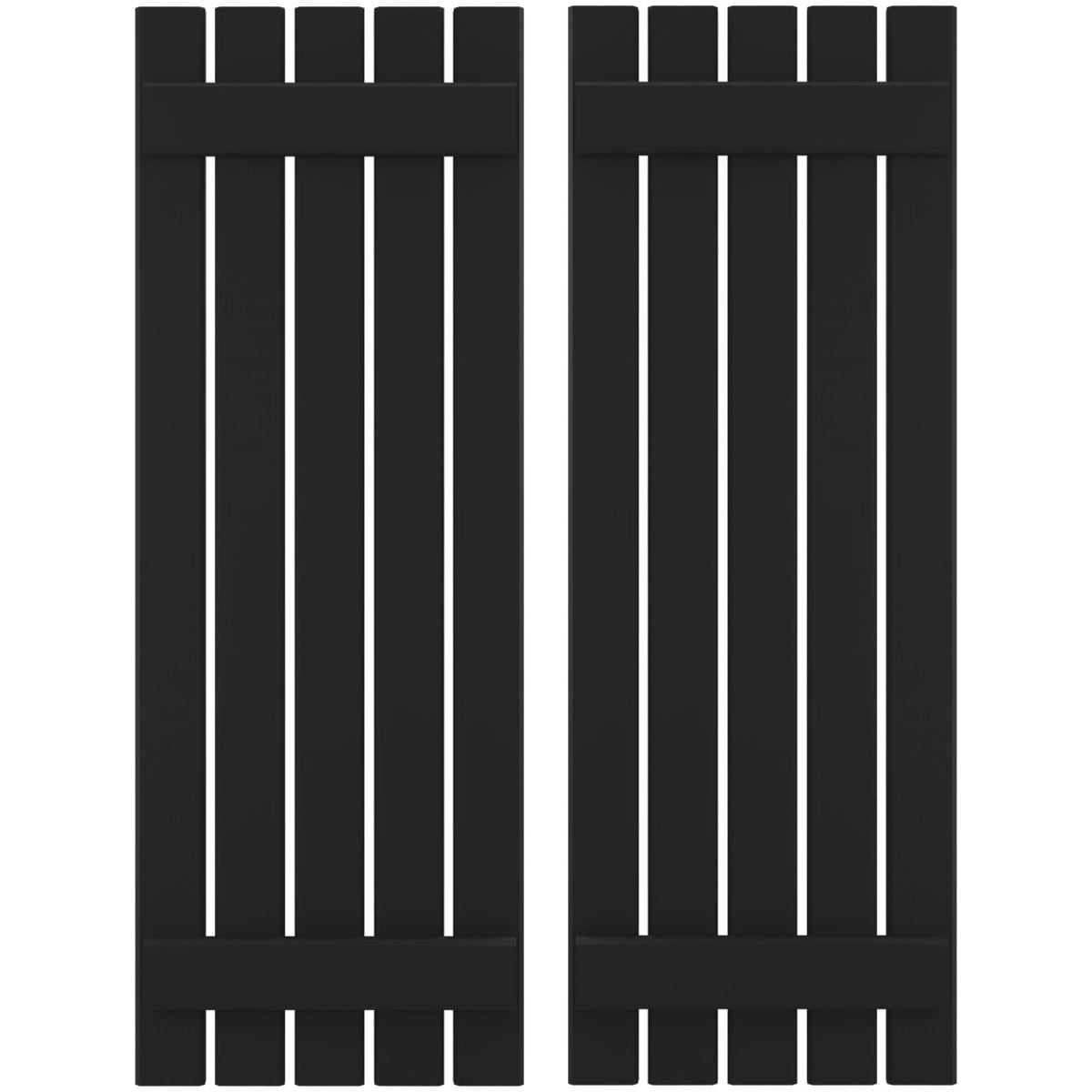 Ekena Millwork 19.5-in W x 78-in H Black Board and batten Framed Wood Exterior Shutters ( 2 -Pack )