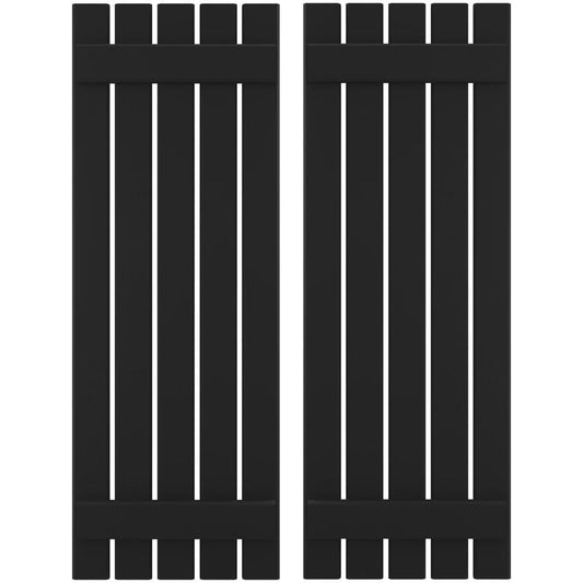 Ekena Millwork 19.5-in W x 69-in H Black Board and batten Spaced Wood Exterior Shutters ( 2 -Pack )