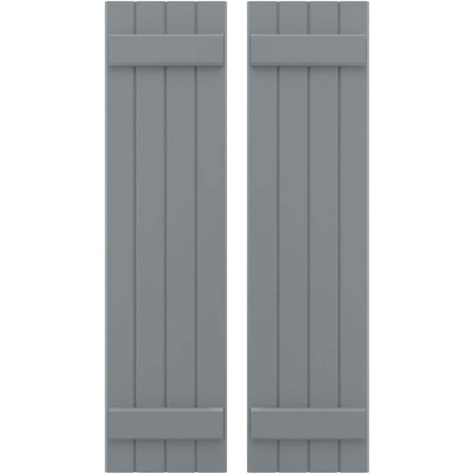 Ekena Millwork 14-in W x 50-in H Ocean Swell Paintable/Stainable Board and batten Spaced with z-bar Wood Exterior Shutters ( 2 -Pack )