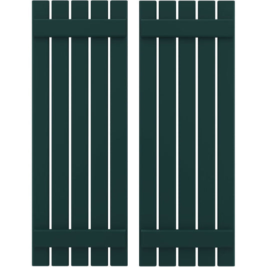 Ekena Millwork 19.5-in W x 74-in H Thermal Green Board and batten Spaced with z-bar Wood Exterior Shutters ( 2 -Pack )