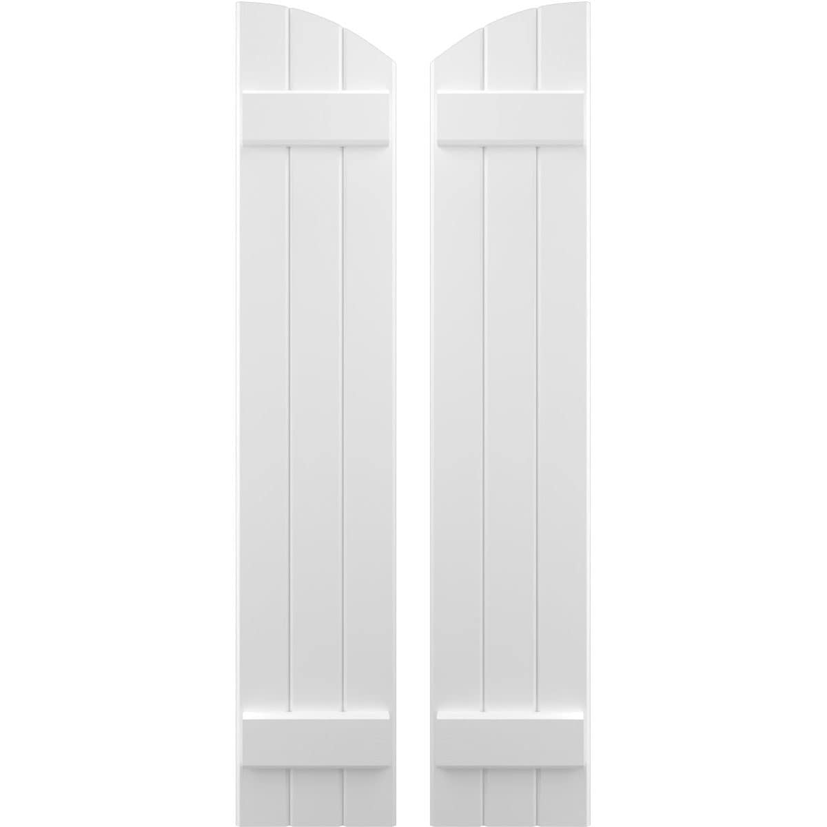 Ekena Millwork 10.5-in W x 64-in H White Paintable/Stainable Board and batten Framed Wood Exterior Shutters ( 2 -Pack )