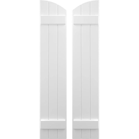 Ekena Millwork 10.5-in W x 64-in H White Paintable/Stainable Board and batten Framed Wood Exterior Shutters ( 2 -Pack )