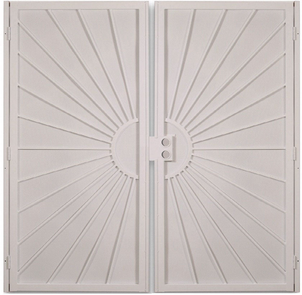RELIABILT Sunset 64-in x 81-in Almond Steel Universal/Reversible Surface Mount Double Security Screen Door