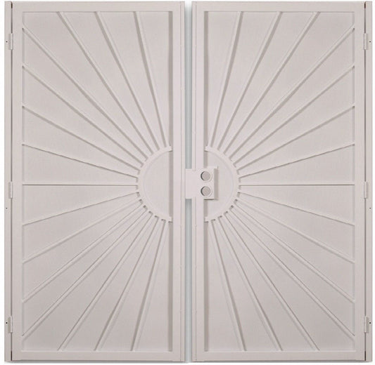 RELIABILT Sunset 64-in x 81-in Almond Steel Universal/Reversible Surface Mount Double Security Screen Door