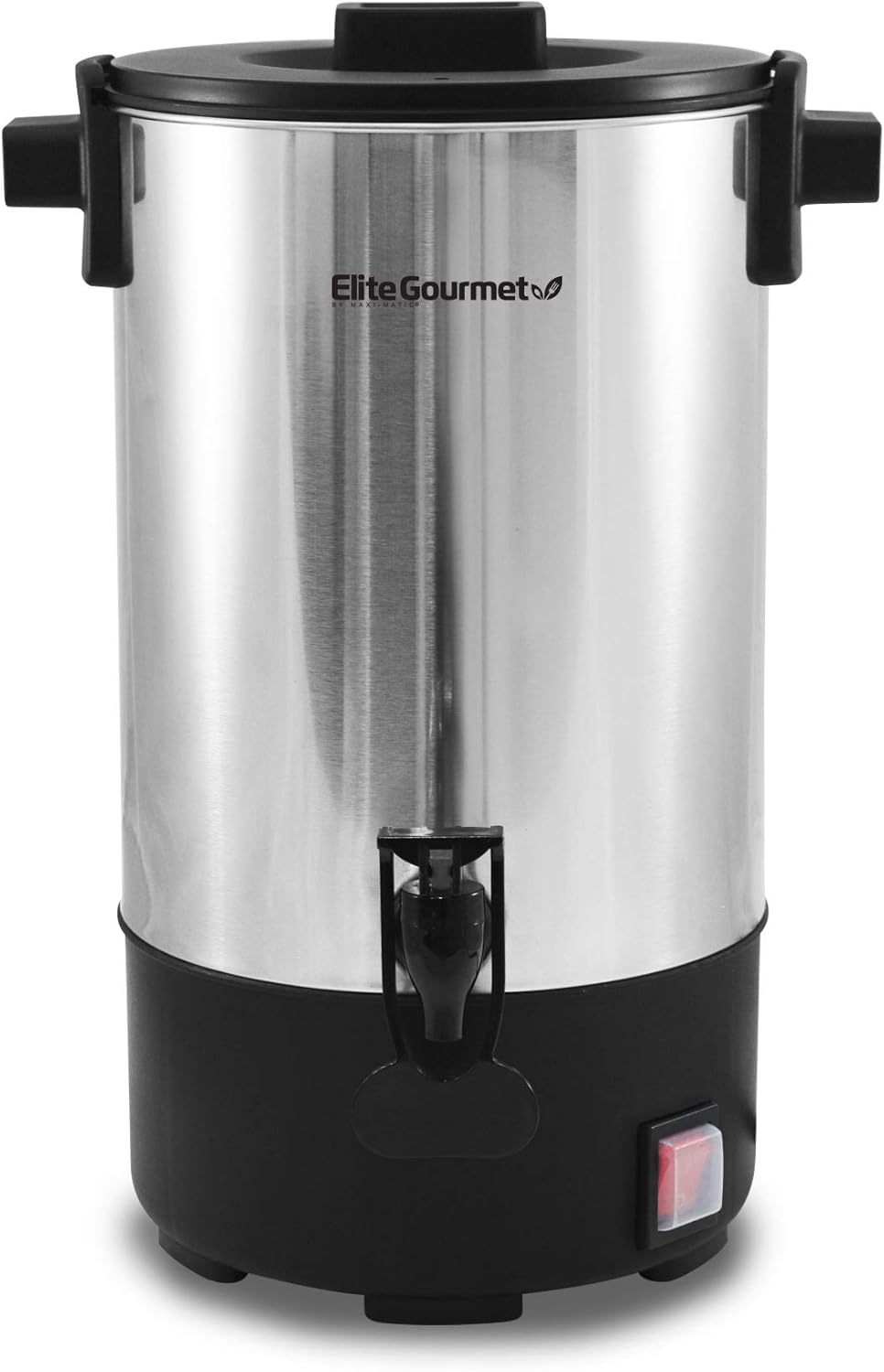 Elite Gourmet CCM-035 Maxi-Matic 30 Cup Stainless Steel Coffee Urn Removable Filter For Easy Cleanup, Two Way Dispenser with Cool-Touch Handles Electric Coffee Maker Urn, Stainless Steel