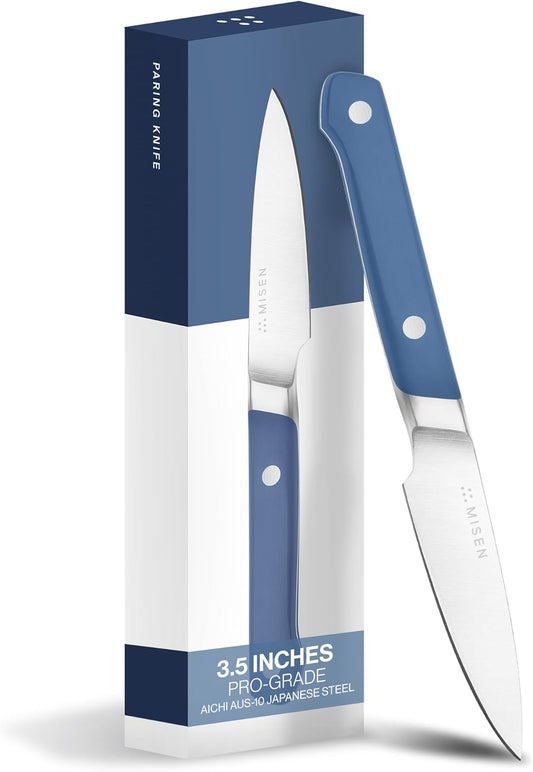 Misen Paring Knife \u2013 Precision Kitchen Knife with High-Carbon Stainless Steel Blade \u2013 Ergonomic Handle for Peeling, Trimming, and Slicing \u2013 Lightweight, Versatile Tool for All Culinary Tasks - Blue
