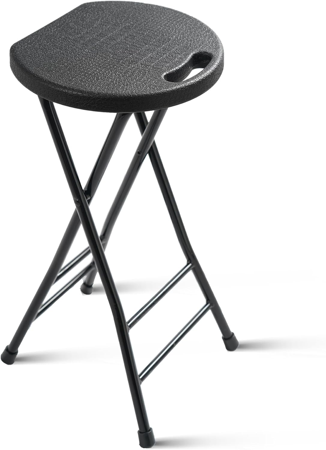 COOZMENT 24-Inch Folding Stool with Handle, Folding Bar Stool with Non-Slip Feet,Folding Chair,Indoor and Outdoor Foldable Stool for Adults,500 lbs Capacity,Kitchen,Game Room(13"×11.5"×24")