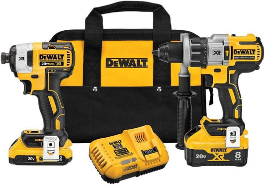 DEWALT 20V MAX XR Cordless Drill Combo Kit, Hammer Drill & Impact Driver with Battery and Charger Included, Power Detect Technology (DCK299D1W1)