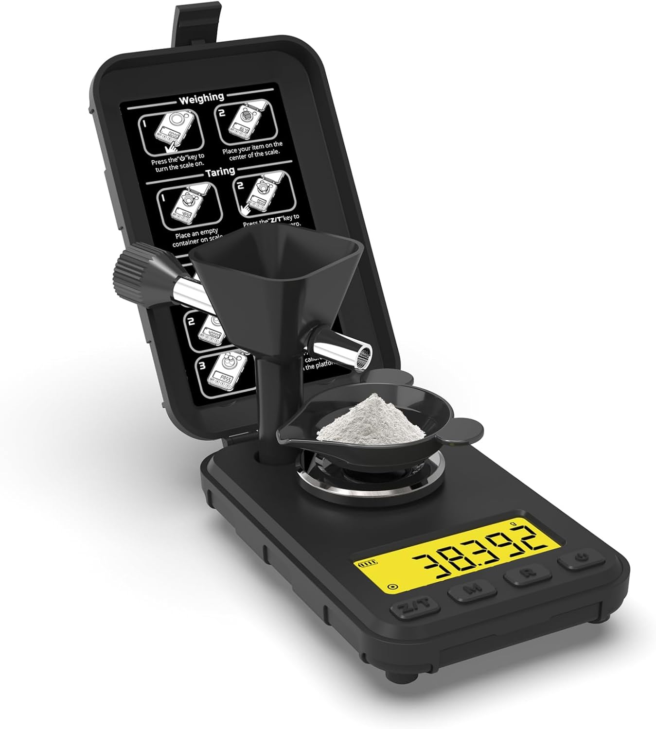 MAXUS Reloading Scale 50g\/0.001g with Powder Trickler, Powder Scale with 3 Backlight Colors, Milligram Scale with Repeat Mode