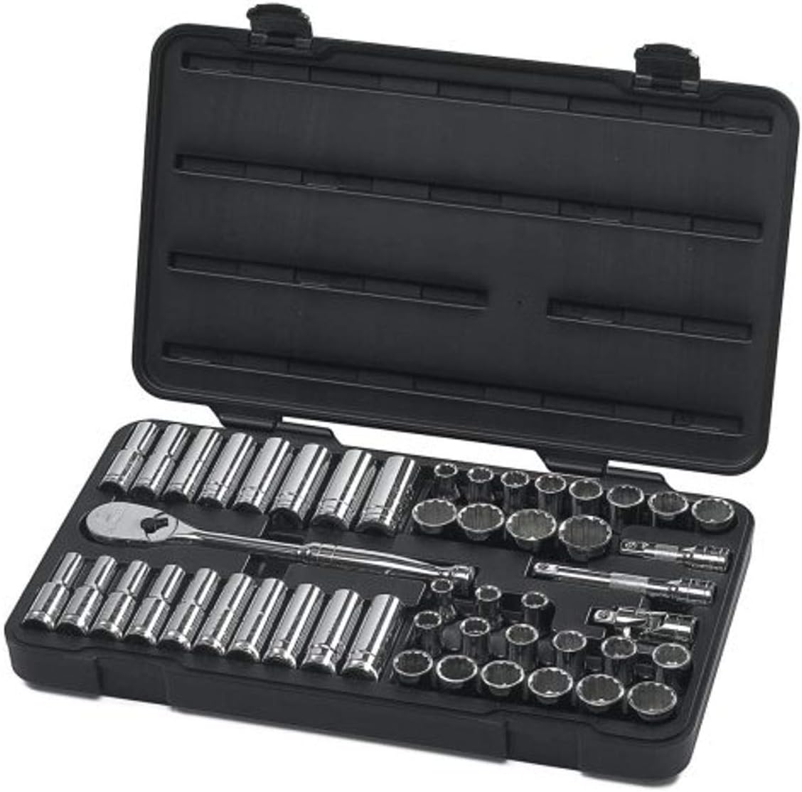 GEARWRENCH 49 Pc. 1/2" Drive 12 Pt. Mechanics Tool Set, Standard & Deep, SAE/Metric - 80701