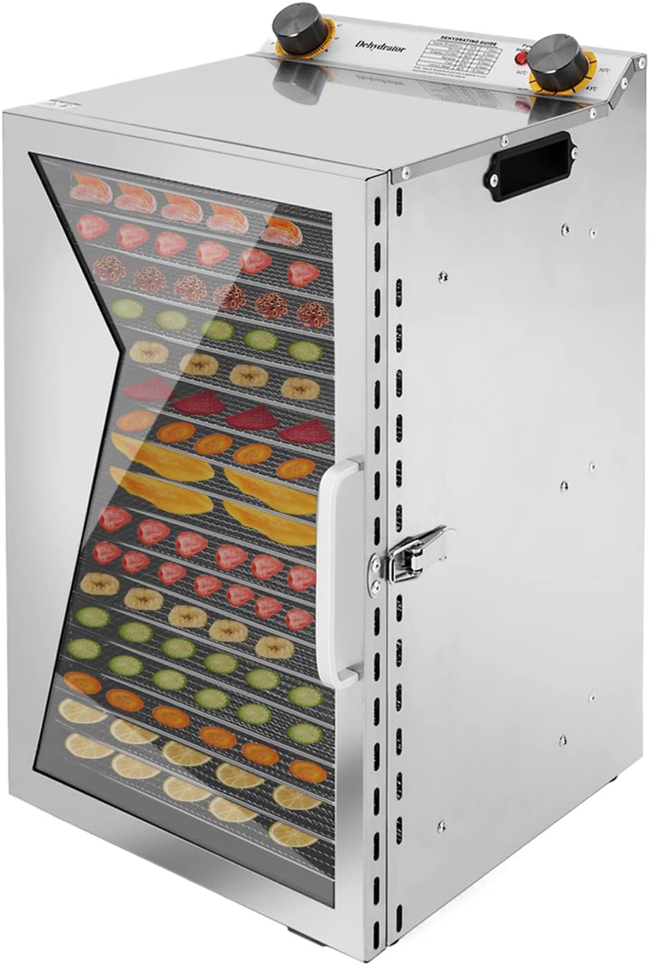 Food-Dehydrator Machine 18 Stainless Steel Trays For Home, 600W Dehydrator, 194℉ Temperature Control,12H Timer, Three-dimensional drying hot air circulation system, Dried Fruit Machine