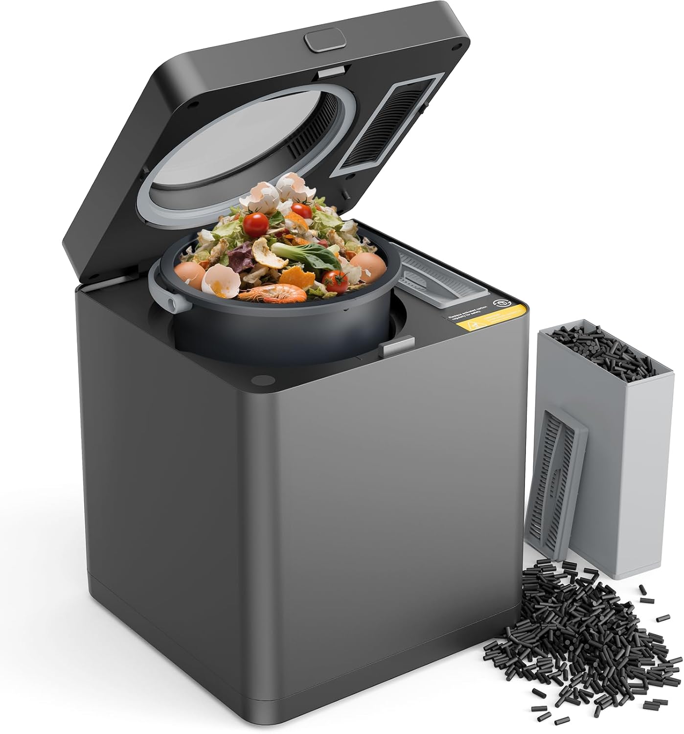 TOPZEE Electric Compost Bin for Kitchen - 3L Countertop Composter with Odorless Auto-Cleaning, Turns Food Waste to Fertilizer in 4 Hours, for Indoor Home Use