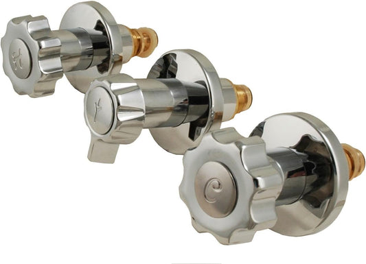 Shower Repair Kit, for 3-handle Shower Valve, Fit Price Pfister Crown Imperial, Chrome Finish -By PlumbUSA