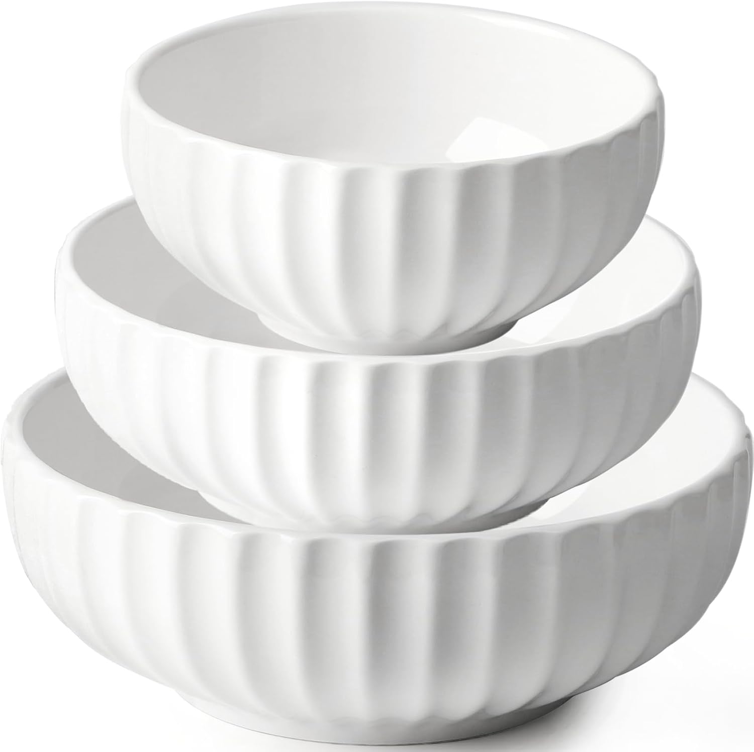 NUTRIUPS Serving Bowls, Nesting Bowls, 84\/50\/23oz Ceramic Salad Bowl for Cooking Baking, 10\/8\/6 in Microwavable & Oven Safe, Set of 3