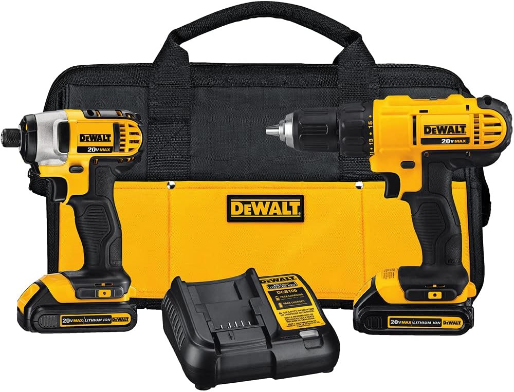DEWALT DCK240C2R 20V MAX Cordless Lithium-Ion Drill Driver and Impact Driver Combo Kit (Renewed)
