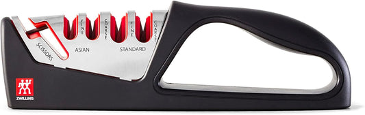 ZWILLING Razor-Sharp 4-Stage Pull Through Knife Sharpener with Shear Sharpener, German Engineered Informed by 100+ Years of Mastery