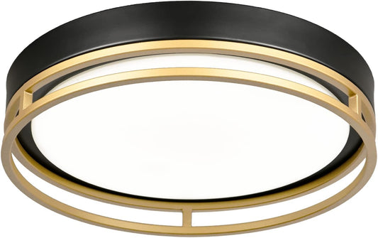Flynix 12.5 Inch LED Flush Mount Ceiling Light Fixture, 26W, Super Bright 1700 Lumens, 3 Color 3000K\/4000K\/5000K, Dimmable Ceiling Lamp for Bedroom Hallway Bathroom Kitchen Laundry (Black Gold)