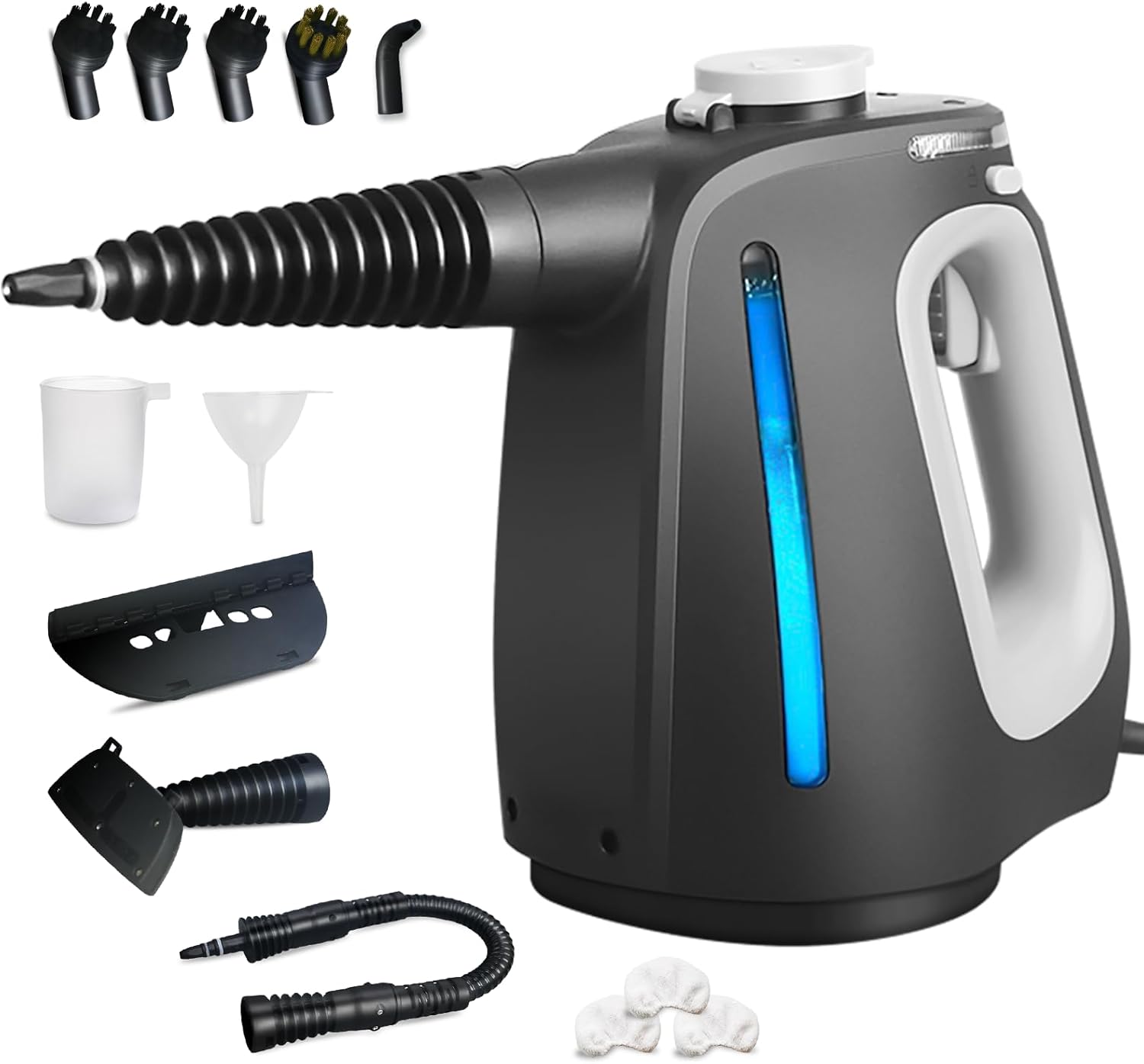 Pressurized Handheld Steam Cleaner with 14 PCS Accessories&Safety Lock, 1350W Multi-Purpose Steamer for Cleaning, Portable Steam Cleaner for Home,Car,Grout,Furniture,Bathroom,Kitchen,Tiles&Couch