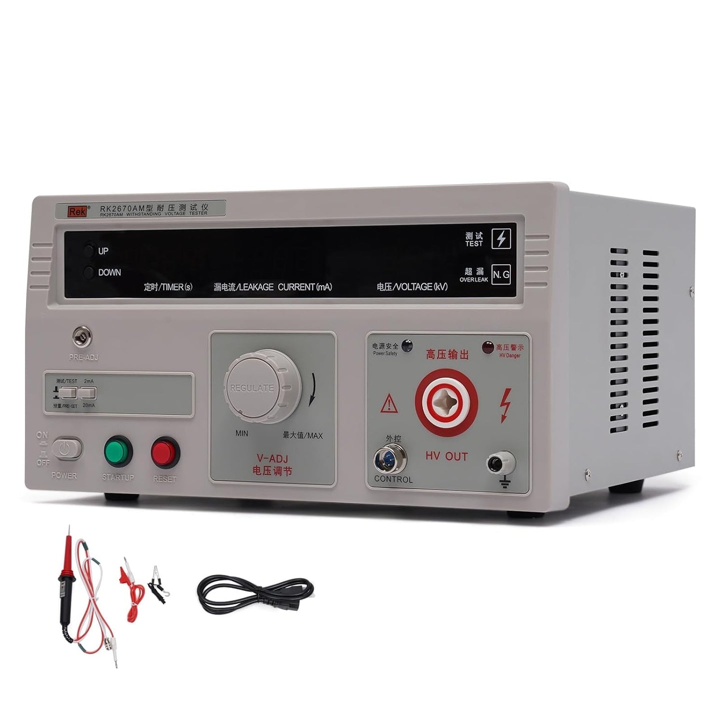 Hi-Pot Tester, RK2670AM 110V 5KV AC Voltage Withstand Tester Current Hi-Pot Insulation Resistance Testing Tool LED Digital Display Hipot Tester