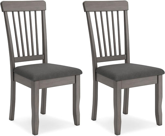 Signature Design by Ashley Shullden Casual Dining Room Side Chair with Spindle Back, 2 Count, Gray