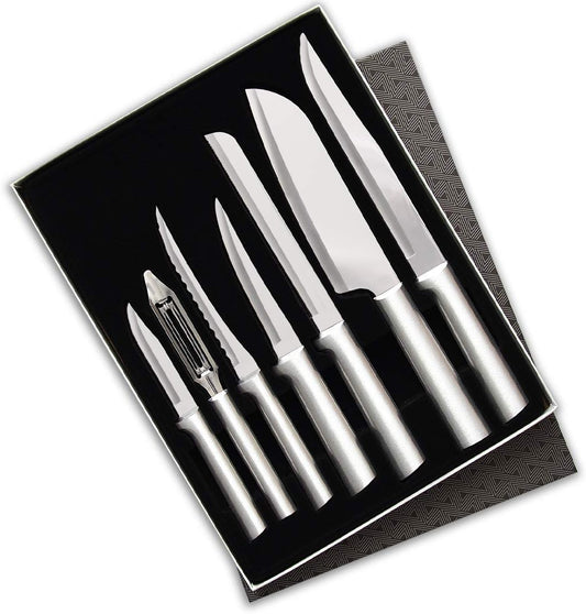 Rada Cutlery 7-Piece Starter Knife Gift Set, Silver Handles