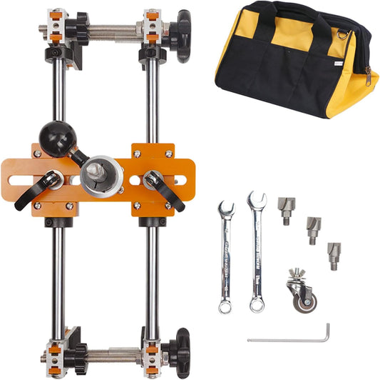 Wood Door Lock Mortiser Kit, Door Lock Installation Tool Set with Aluminum Alloy Frame, Manual Mortising Jig with Tools