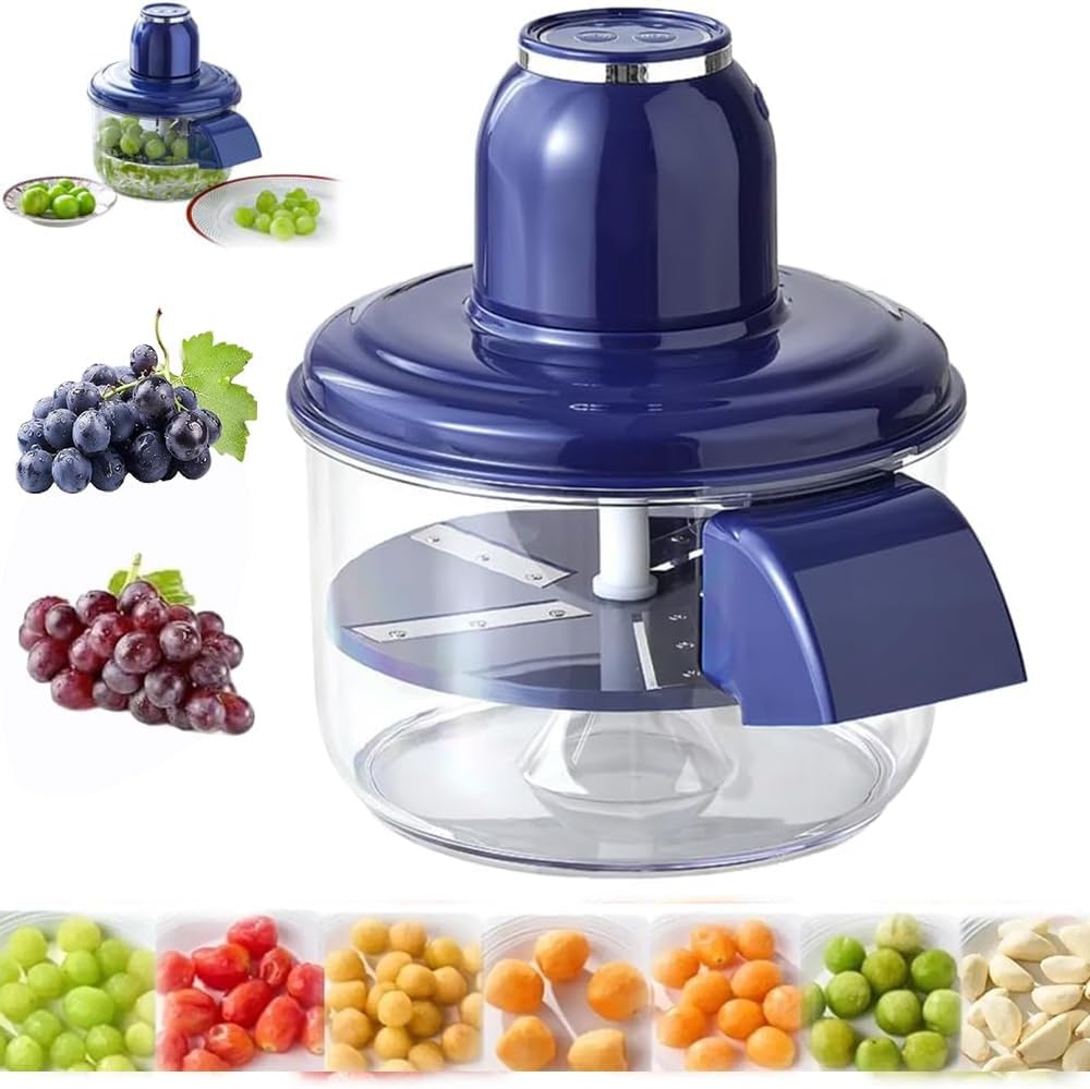 NKDFRI Automatic Grape Peeler Machine, Electric Garlic & Cherry Tomato Peeler Skin Remover Tool for Small Fruits, Effortless Peeling for Home Kitchen (Blue-1PC)