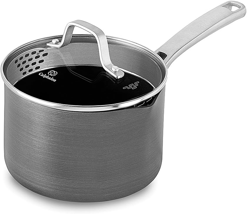 Calphalon 1943332 Classic Nonstick Sauce Pan with Cover, 2.5 quart, Grey