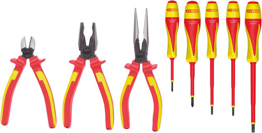 KS TOOLS 117.1105 Two-component handle pliers and screwdriver set - 8 pcs