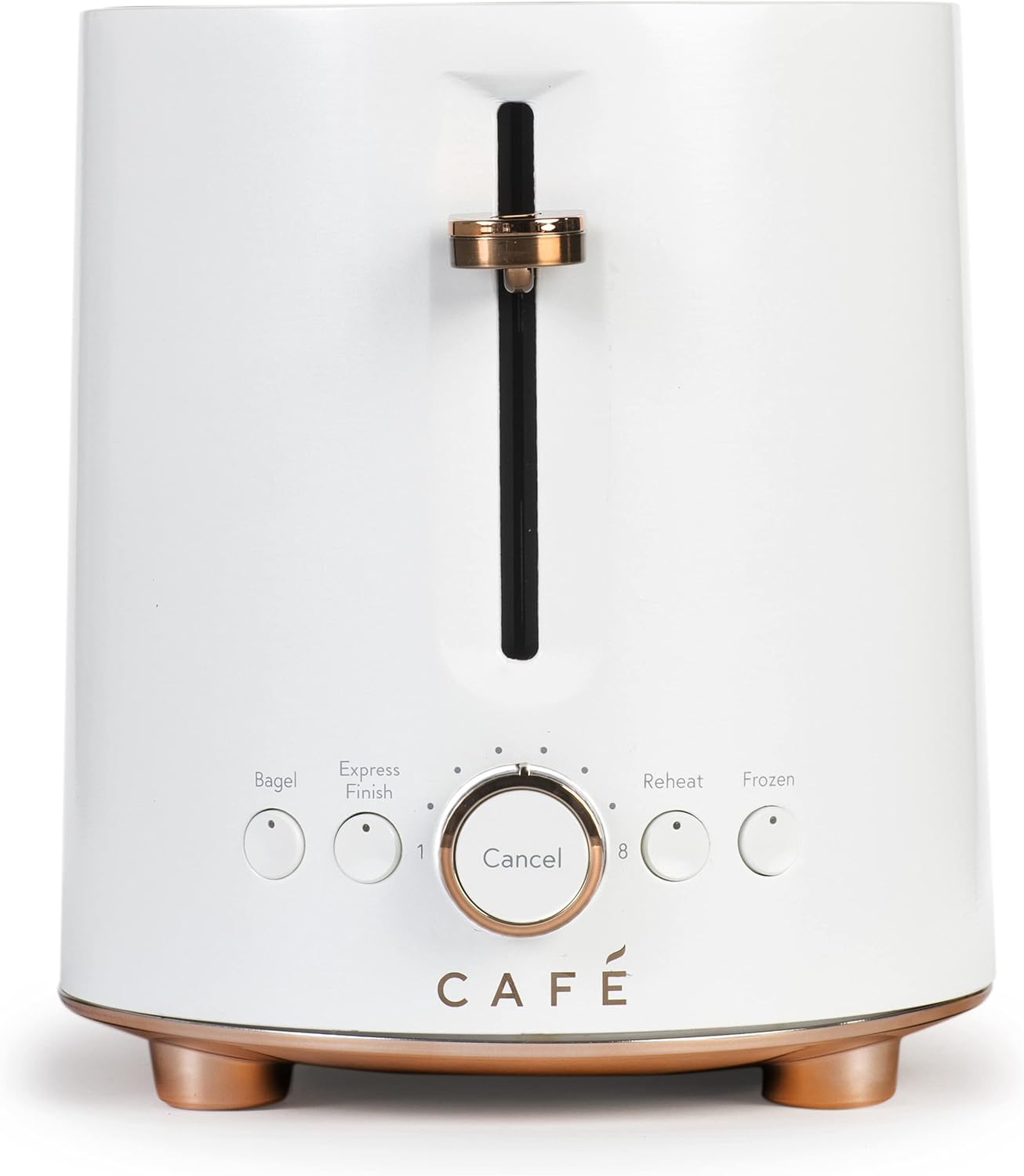 Café Express Finish 2-Slice Toaster | Extra-Wide Slots, Extra Lift for Waffles, Pastries, Texas Toast & More | 4 Pre-Set Functions, 8 Shade Options | Countertop Kitchen Essentials | Matte White