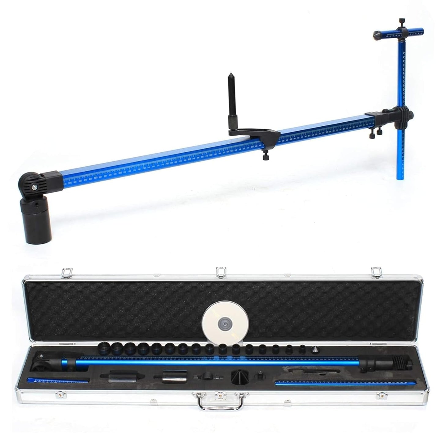 2D Measurement System, Universal Auto Body Frame Measuring Machine Tram Gauge High Precision Retractable Measure Equipment Repair Tool for Construction, Machinery Maintenance