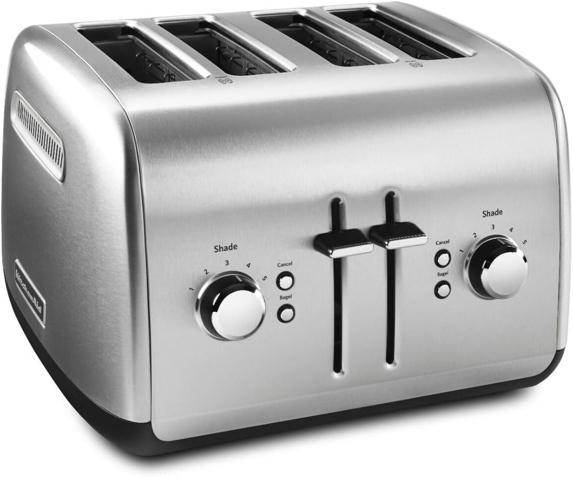 KitchenAid KMT4115SX Stainless Steel Toaster, Brushed Stainless Steel, 4 Slice (Pack of 1)