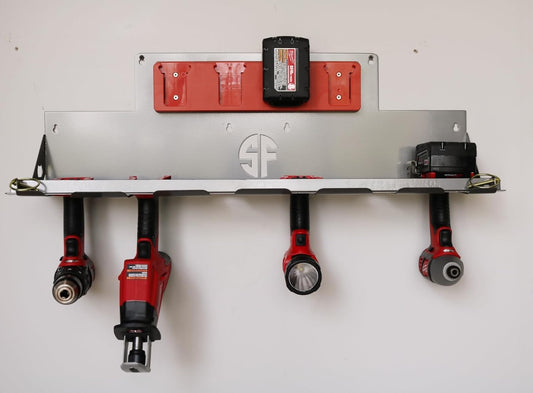 Ultimate Cordless Tool Holder For Jobsite Trailers and Work Trucks and Work Vans Fits Milwaukee M18